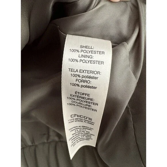 Chico's Embroidered Limited Bomber Jacket Size 3 XL Grape Leaf Sequins Full Zip - Picture 7 of 7